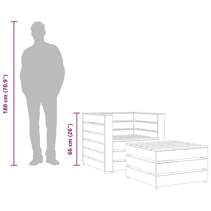 2-tlg. Garten-Lounge-Set aus Paletten Imprägniertes Kiefernholz
