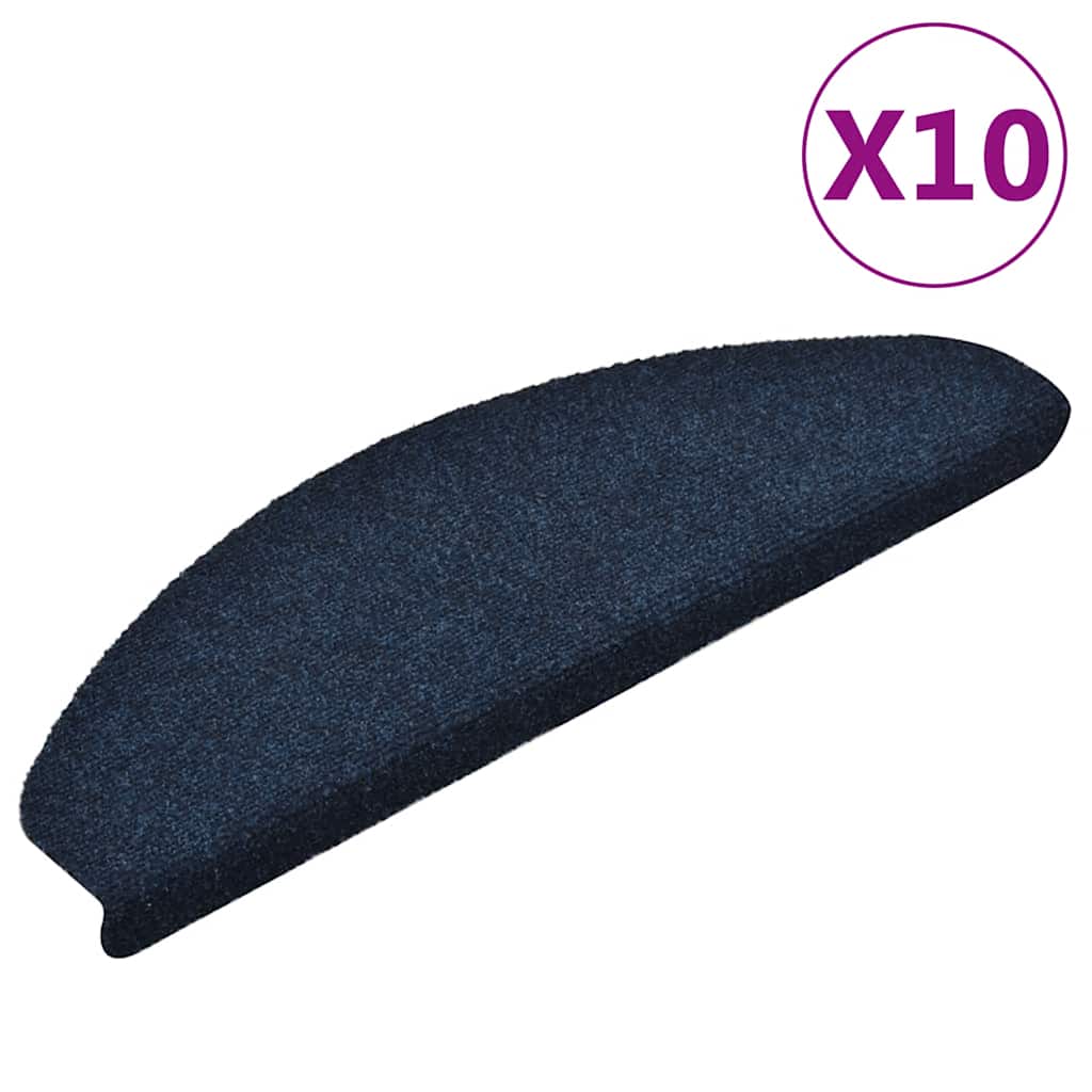 Stufenmatten Selbstklebend 10 Stk. 65x21x4 cm Marineblau Halbrund Groß