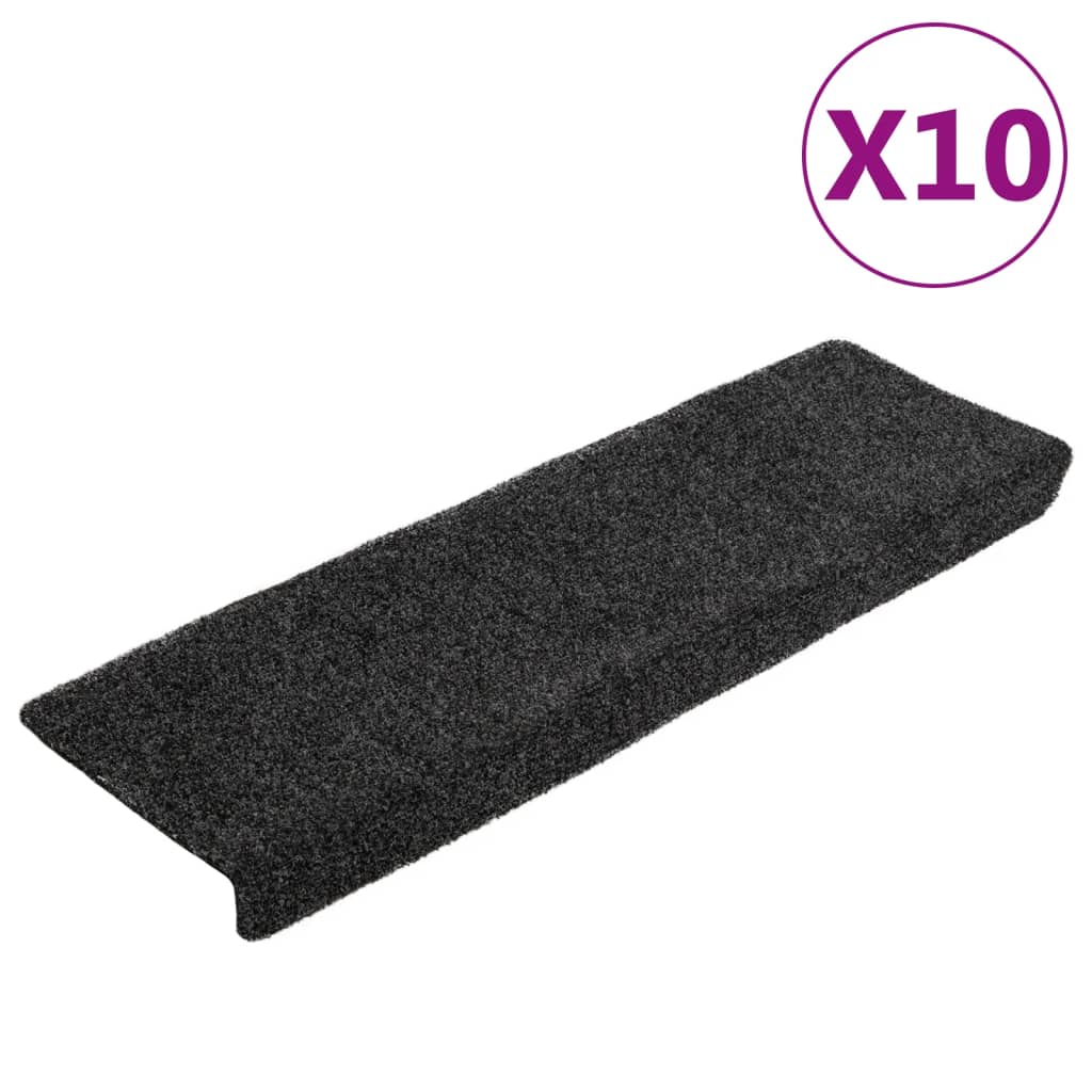 Stufenmatten Selbstklebend 10 Stk. 65x21x4 cm Dunkelgrau Rechteckiger Rand