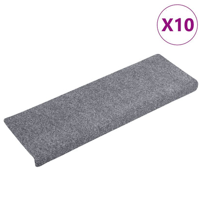 Stufenmatten Selbstklebend 10 Stk. 65x21x4 cm Hellgrau Rechteckiger Rand