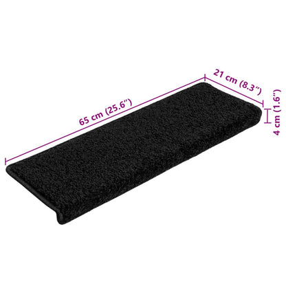 Stufenmatten 10 Stk. 65x21x4 cm Schwarz Rechteckiger Rand