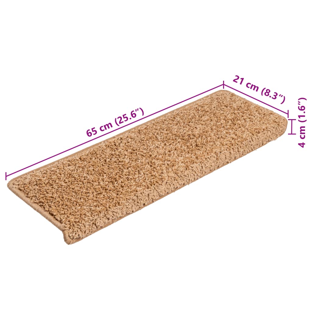 Stufenmatten 10 Stk. 65x21x4 cm Beige Rechteckiger Rand
