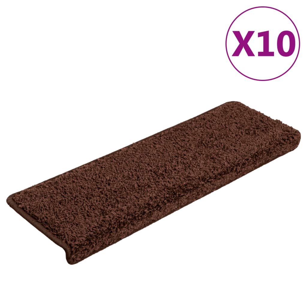 Stufenmatten 10 Stk. 65x21x4 cm Braun Rechteckiger Rand