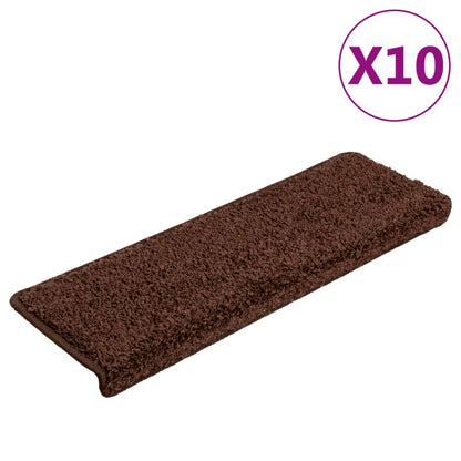 Stufenmatten 10 Stk. 65x21x4 cm Braun Rechteckiger Rand