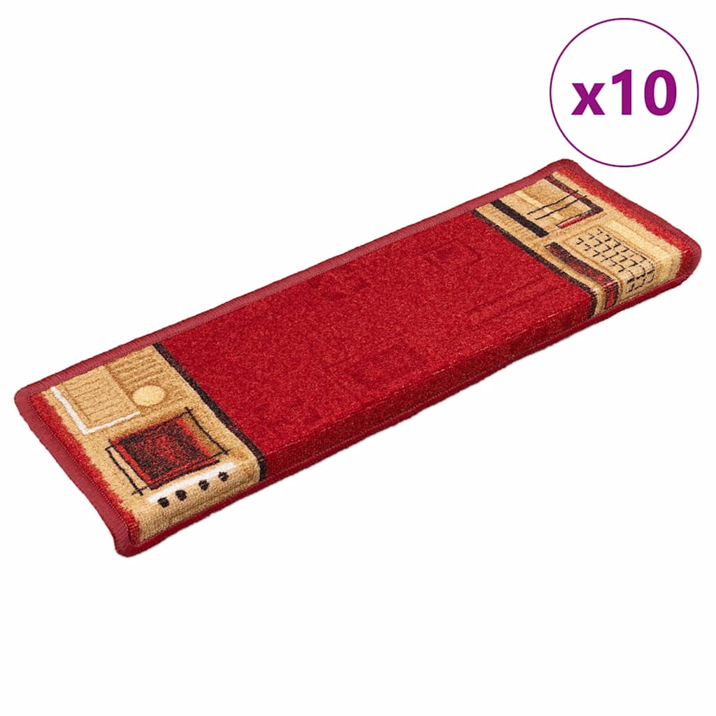 Stufenmatten Selbstklebend 10 Stk. 65x21x4 cm Rot
