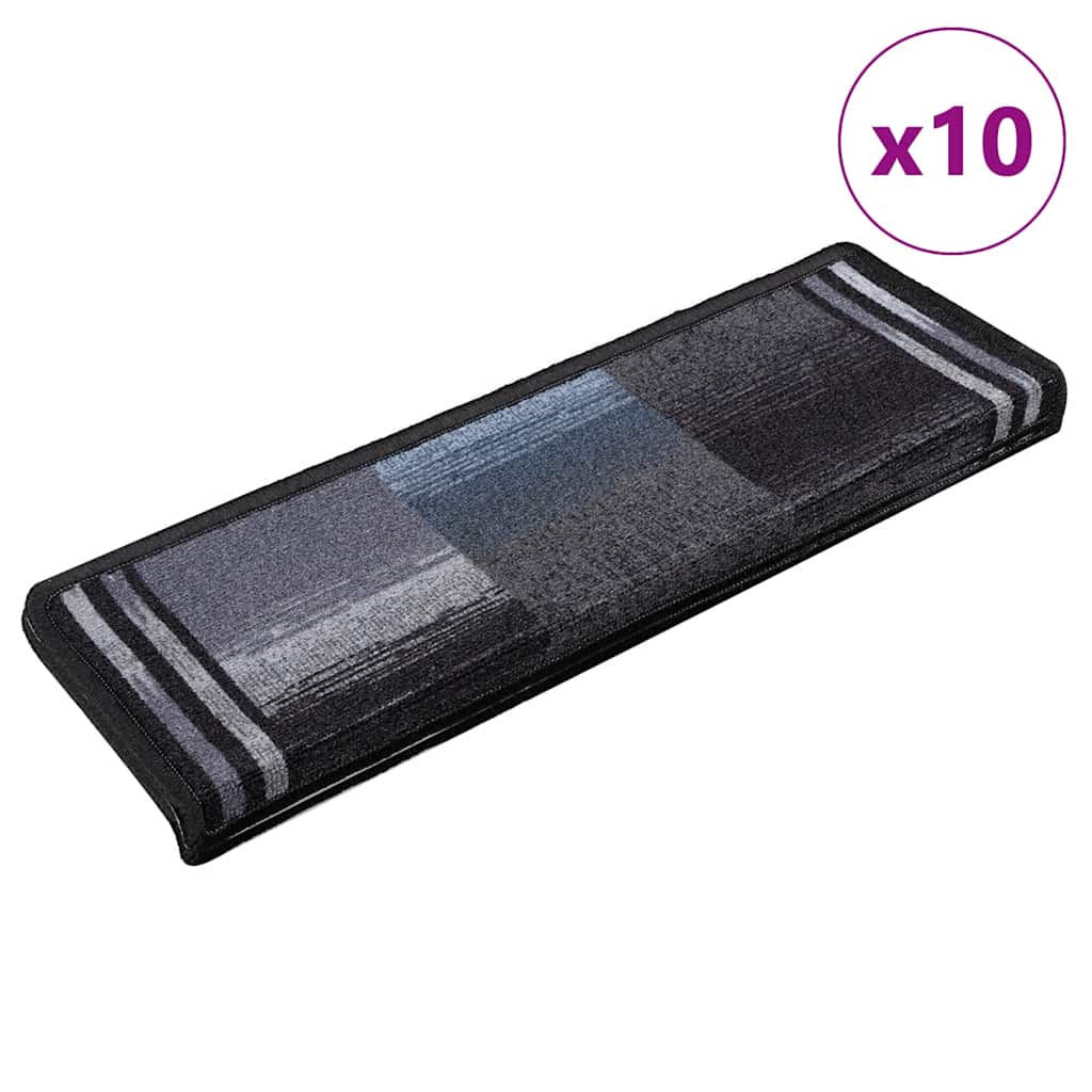 Stufenmatten Selbstklebend 10 Stk 65x21x4 cm Schwarz Grau