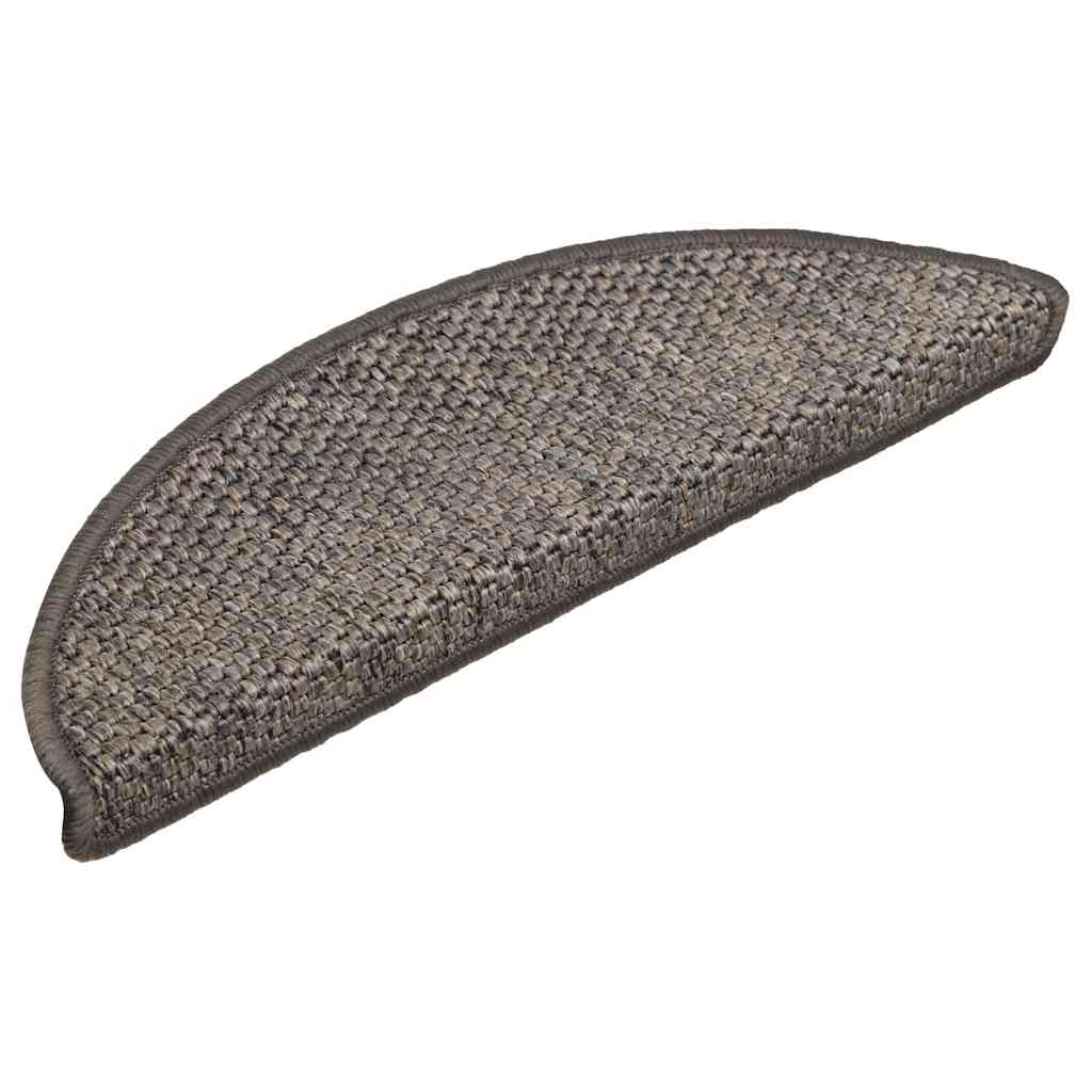 Treppenmatten Selbstklebend Sisal-Look 15 Stk 56x17x3 Grau-Beige
