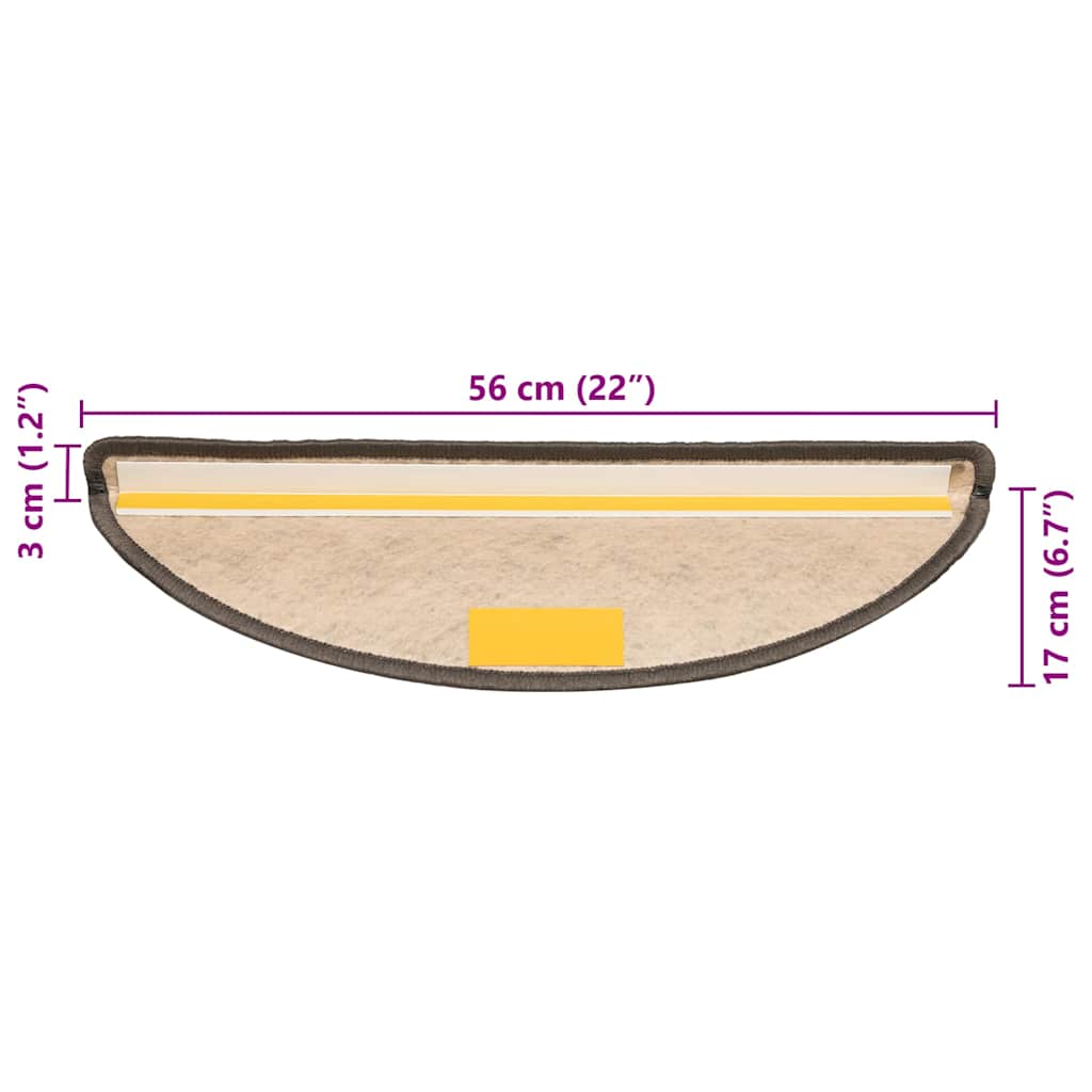 Treppenmatten Selbstklebend Sisal-Look 15 Stk 56x17x3 Grau-Beige