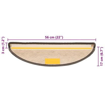 Treppenmatten Selbstklebend Sisal-Look 15 Stk 56x17x3 Grau-Beige