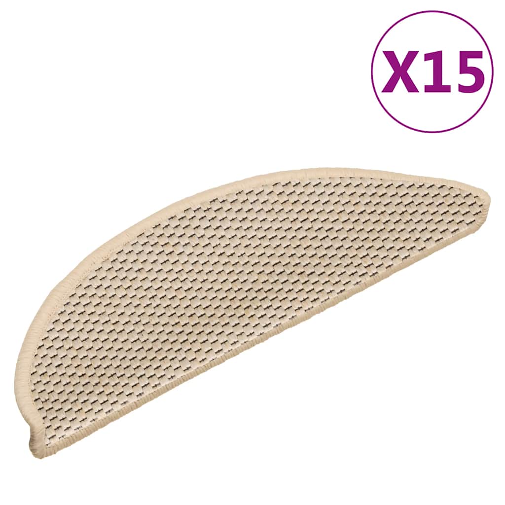 Treppenmatten Selbstklebend Sisal-Look 15 Stk. 56x17x3 Berber