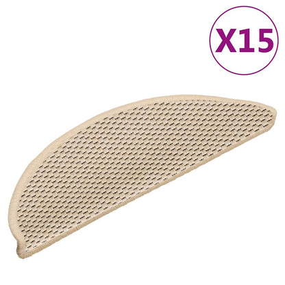 Treppenmatten Selbstklebend Sisal-Look 15 Stk. 56x17x3 Berber