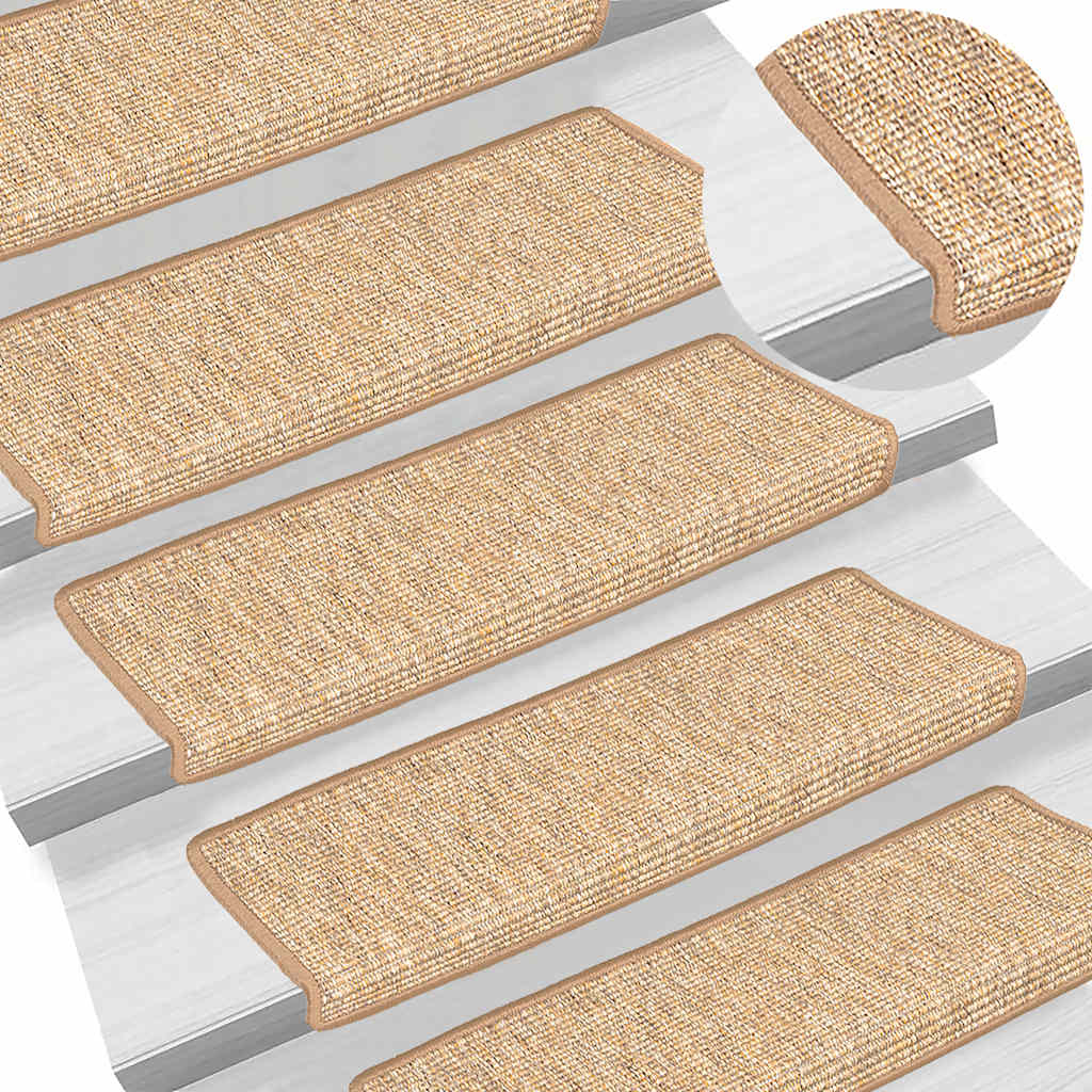 Stufenmatten 15 Stk. 65x21x4 cm Hellbraun Rechteckiger Rand