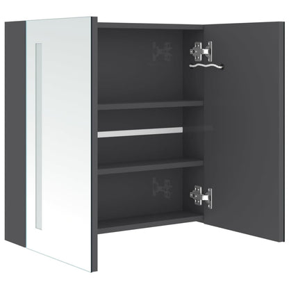 LED-Spiegelschrank fürs Bad Glänzend Grau 62x14x60 cm