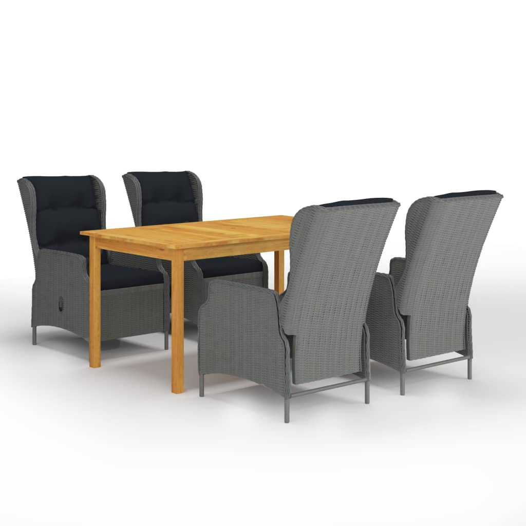 5-tlg. Garten-Essgruppe Hellgrau