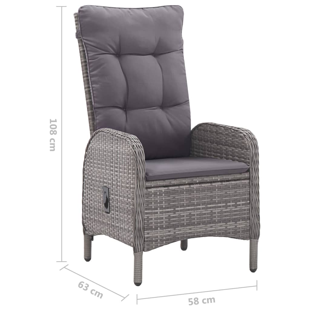 9-tlg. Garten-Essgruppe Grau