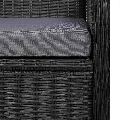 9-tlg. Garten-Essgruppe Schwarz