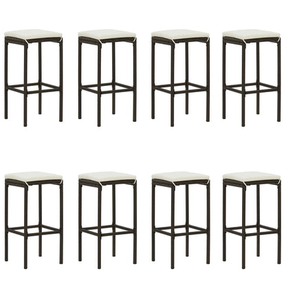 9-tlg. Gartenbar-Set mit Kissen Braun