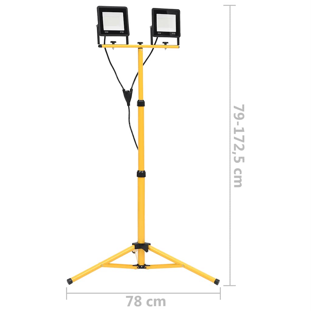 LED-Fluter mit Stativ 2x50 W Kaltweiß