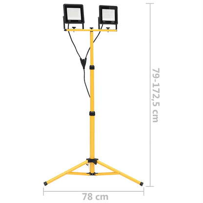 LED-Fluter mit Stativ 2x50 W Kaltweiß