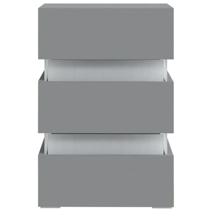 LED-Nachttisch Grau 45x35x67 cm Holzwerkstoff