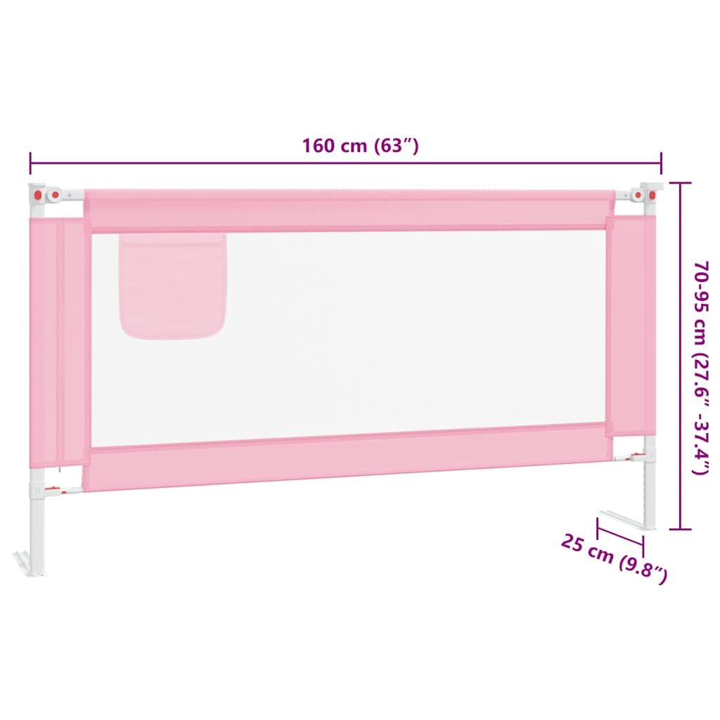Kleinkind-Bettschutzgitter Rosa 160x25 cm Stoff