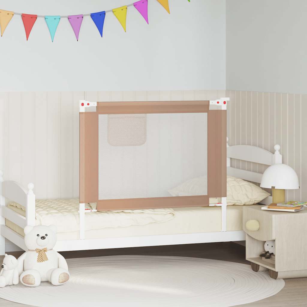 Kleinkind-Bettschutzgitter Taupe 100x25 cm Stoff