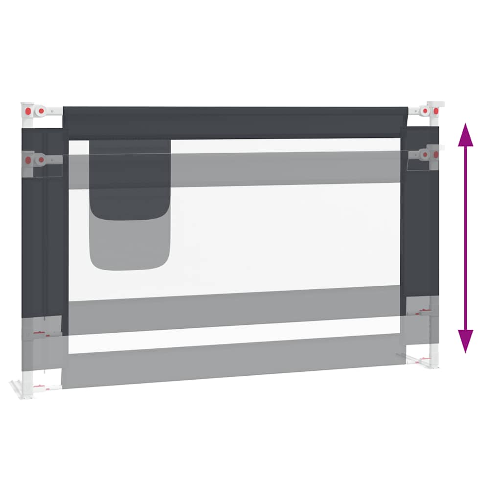 Kleinkind-Bettschutzgitter Dunkelgrau 120x25 cm Stoff