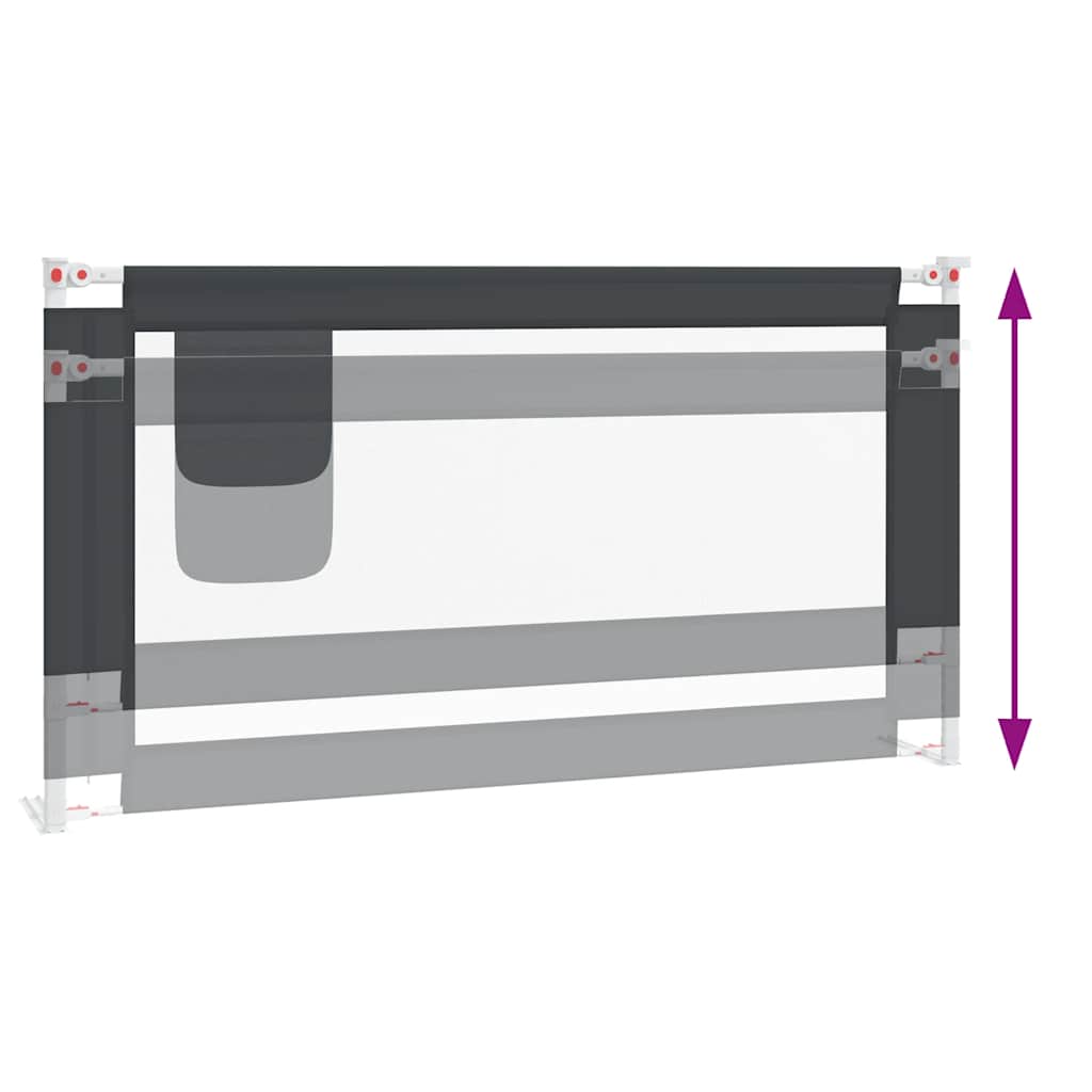 Kleinkind-Bettschutzgitter Dunkelgrau 160x25 cm Stoff