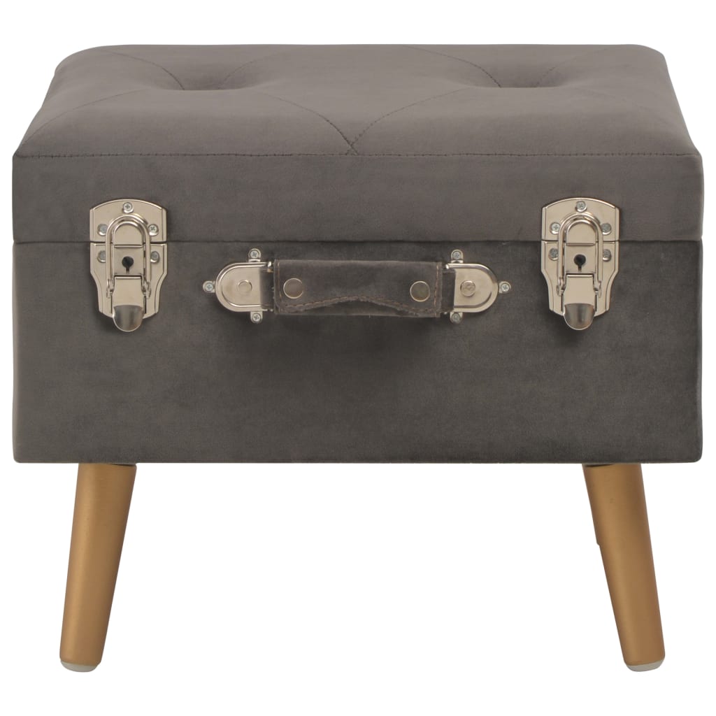 Hocker mit Stauraum 3 Stk. Grau Samt