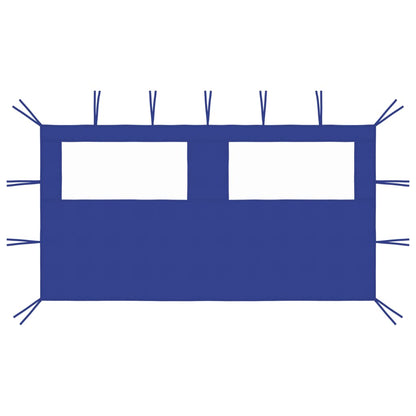 Pavillon-Seitenwand mit Fenstern 4x2 m Blau