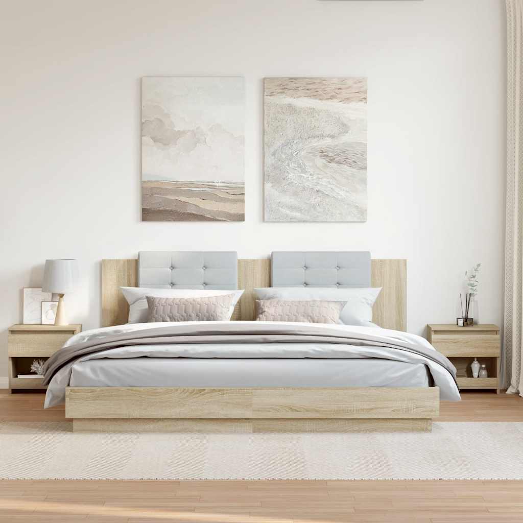 Nachttische 2 Stk. Sonoma-Eiche 40x30x39 cm Holzwerkstoff