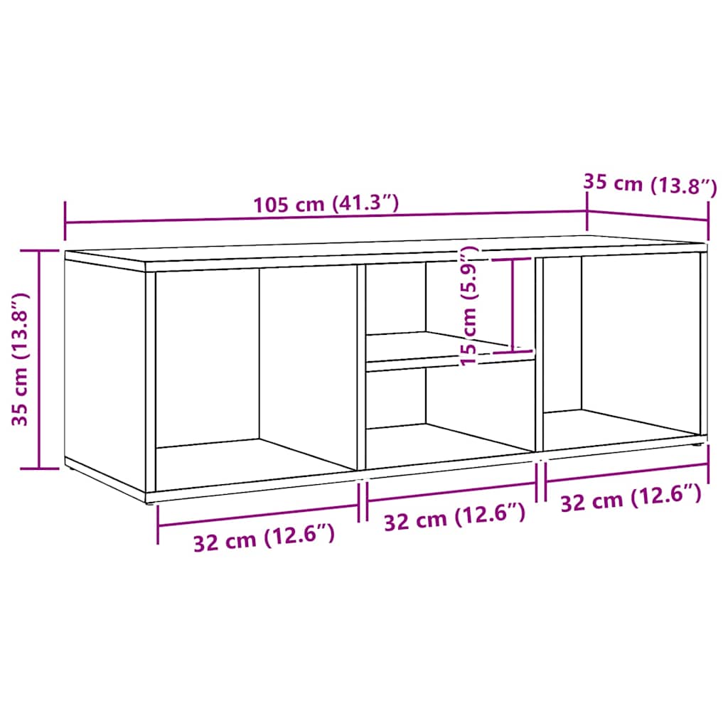 Schuhbank Weiß 105x35x35 cm Holzwerkstoff