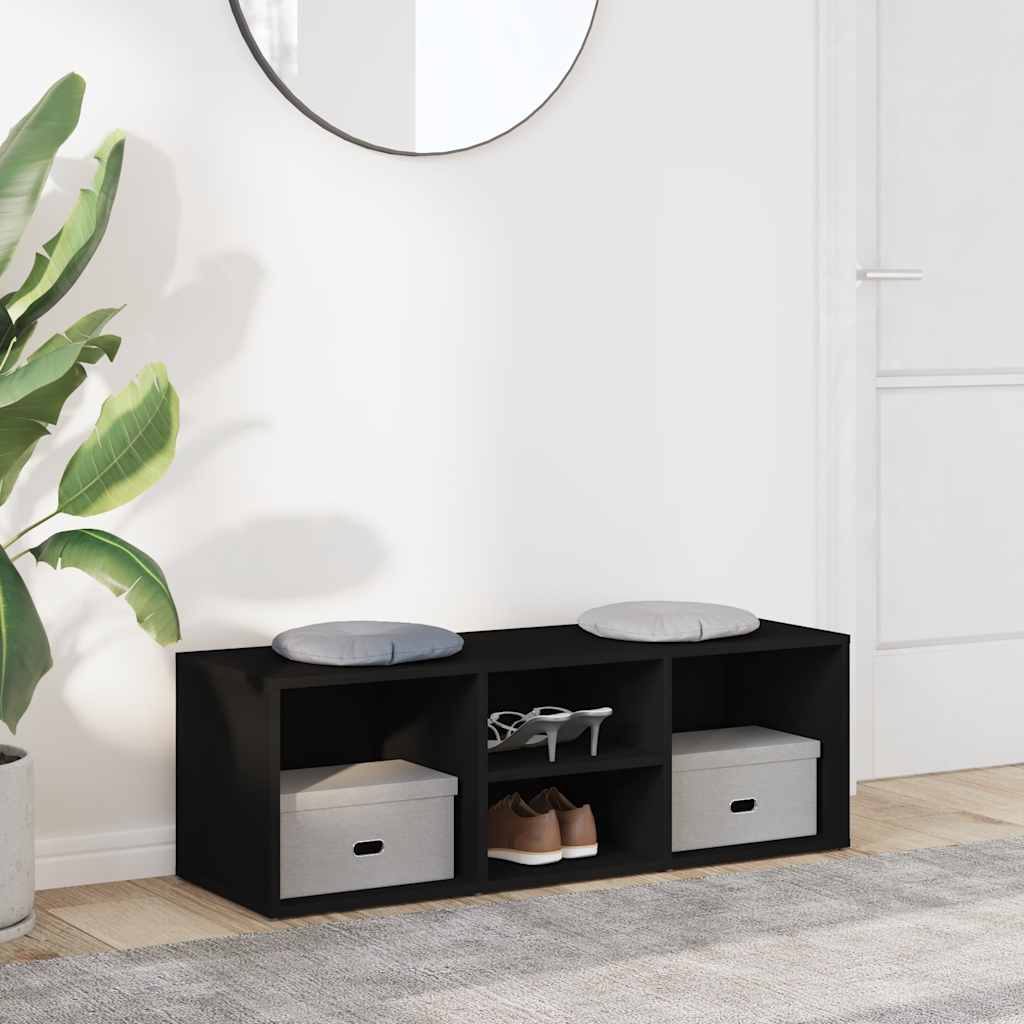 Schuhbank Schwarz 105x35x35 cm Holzwerkstoff