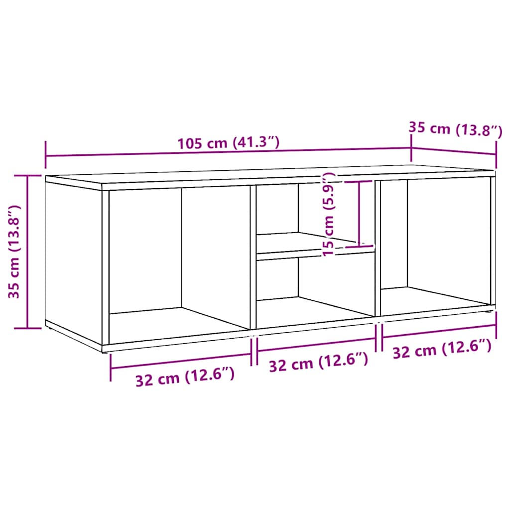 Schuhbank Sonoma-Eiche 105x35x35 cm Holzwerkstoff