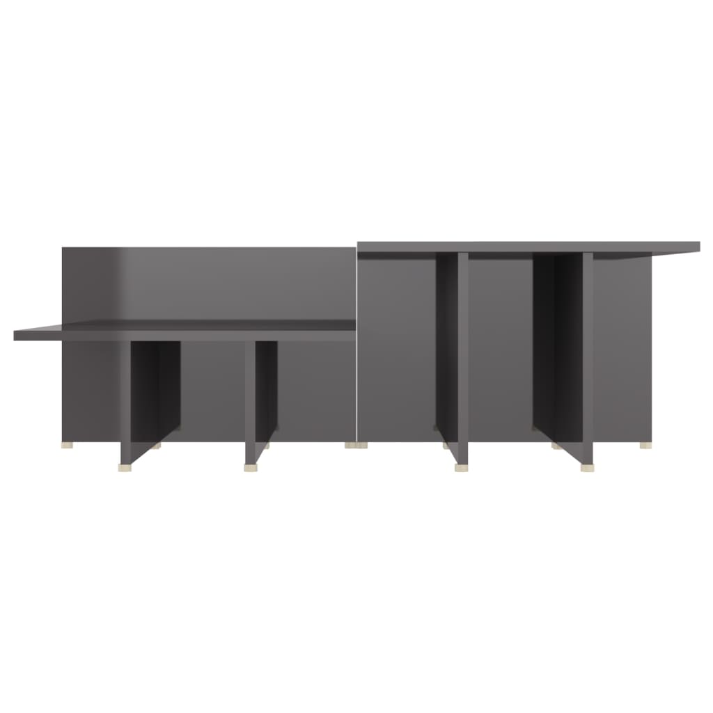 Couchtische 2 Stk. Hochglanz-Grau 111,5x50x33 cm Holzwerkstoff