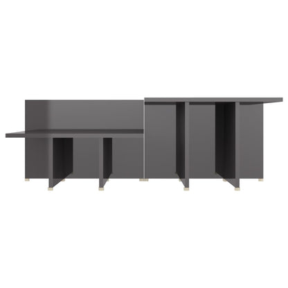 Couchtische 2 Stk. Hochglanz-Grau 111,5x50x33 cm Holzwerkstoff