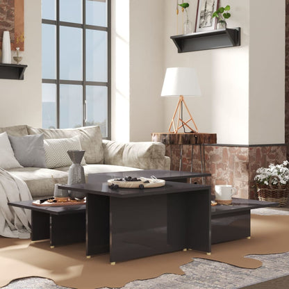 Couchtische 2 Stk. Hochglanz-Grau 111,5x50x33 cm Holzwerkstoff