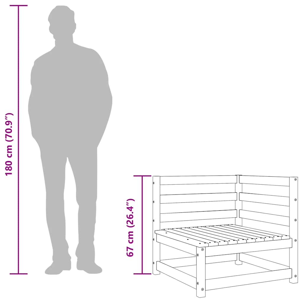 Garten-Ecksofa Honigbraun Massivholz Kiefer