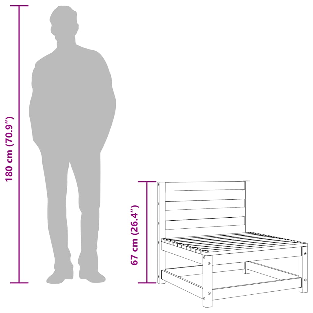 Garten-Mittelsofa Honigbraun Massivholz Kiefer