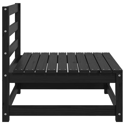 Garten-Mittelsofa Schwarz Massivholz Kiefer