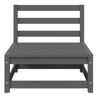 2-tlg. Garten-Lounge-Set Grau Kiefer Massivholz