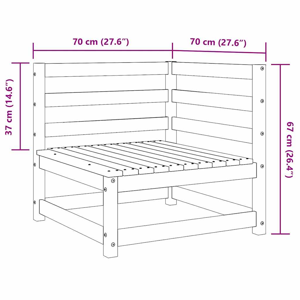 2-tlg. Garten-Lounge-Set Grau Kiefer Massivholz