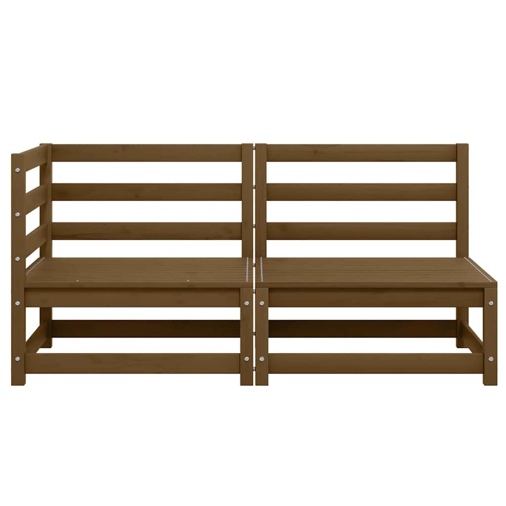 2-tlg. Garten-Lounge-Set Honigbraun Massivholz Kiefer