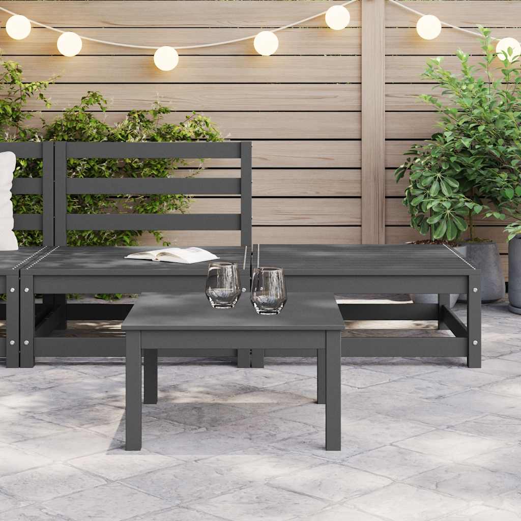 2-tlg. Garten-Lounge-Set Grau Kiefer Massivholz