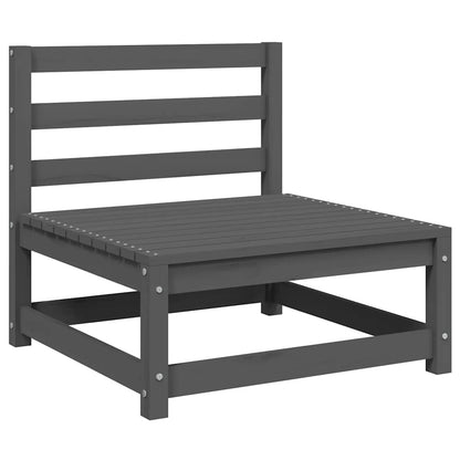 2-tlg. Garten-Lounge-Set Grau Kiefer Massivholz