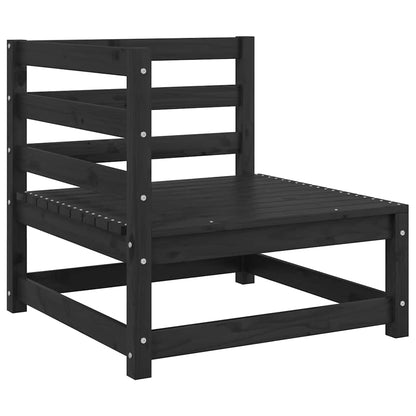 3-tlg. Garten-Lounge-Set Schwarz Massivholz Kiefer