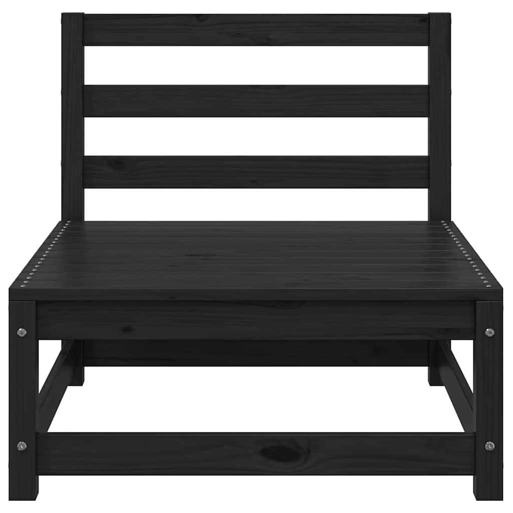 3-tlg. Garten-Lounge-Set Schwarz Massivholz Kiefer