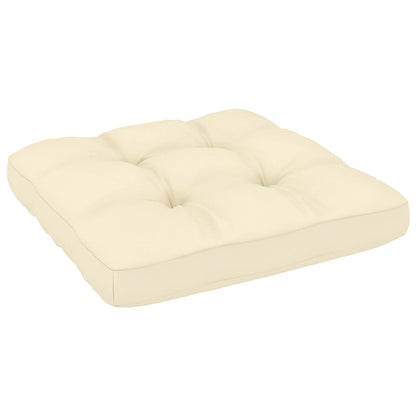 Garten-Mittelsofas mit Creme Kissen 2 Stk. Massivholz Kiefer