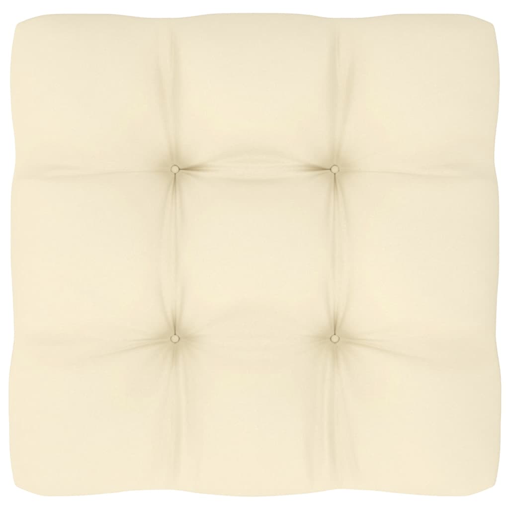 Garten-Mittelsofas mit Creme Kissen 2 Stk. Massivholz Kiefer