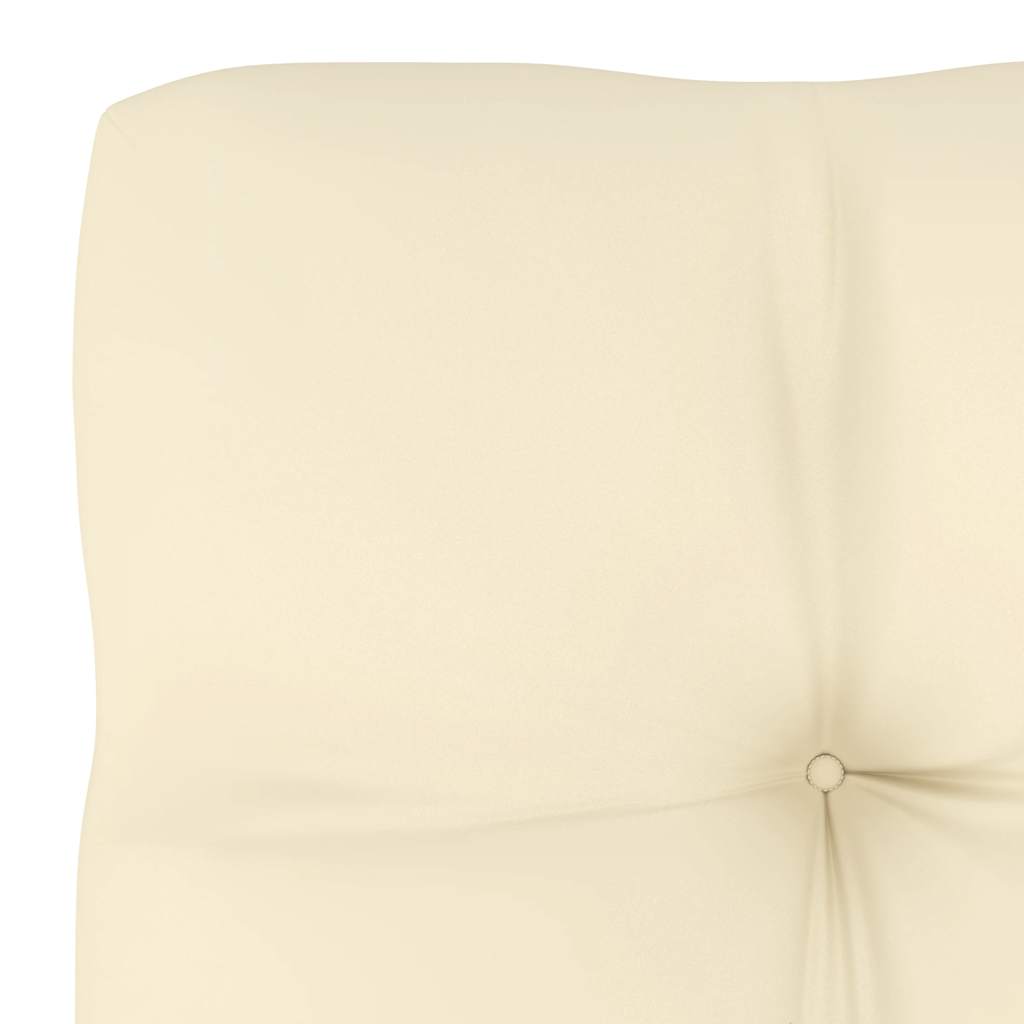 Garten-Mittelsofas mit Creme Kissen 2 Stk. Massivholz Kiefer